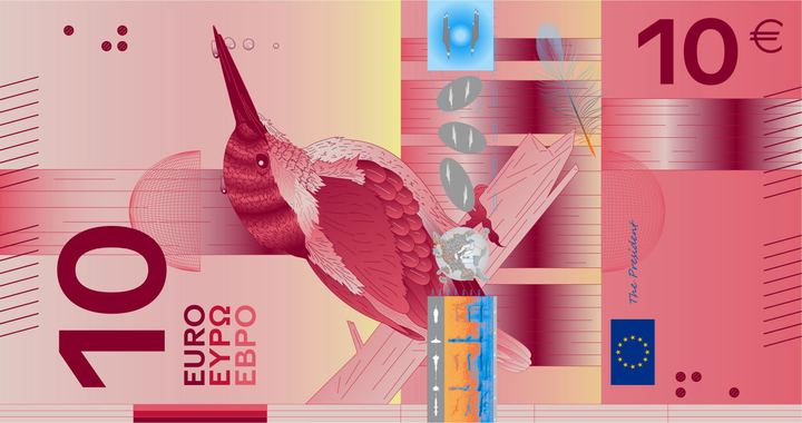 Designentwurf D (Rudy Guedj und François Girard-Meunier): 10 Euro, Vorderseite