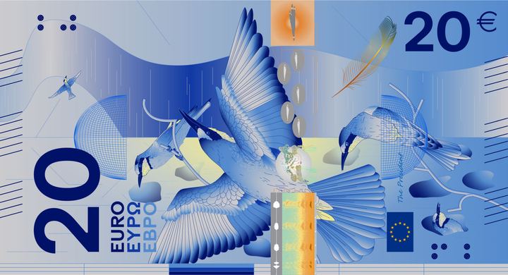 Designentwurf D (Rudy Guedj und François Girard-Meunier): 20 Euro, Vorderseite