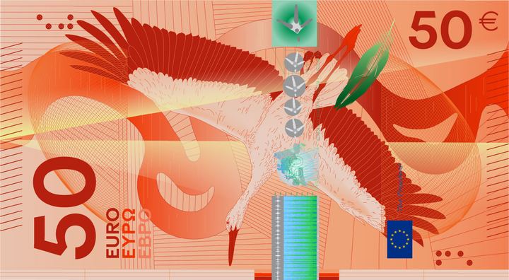 Designentwurf D (Rudy Guedj und François Girard-Meunier): 50 Euro, Vorderseite