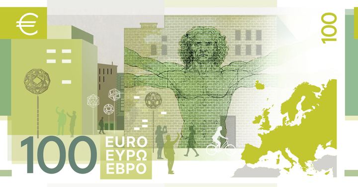 Designentwurf E (Myrsini Vardopoulou): 100 Euro, Rückseite