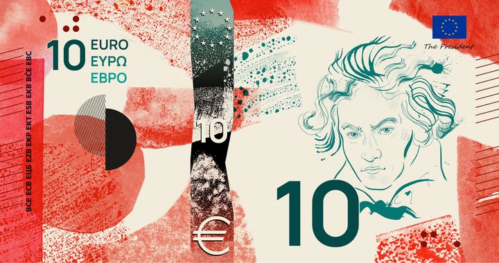 Designentwurf F (Jan Robert Dünnweller): 10 Euro, Vorderseite