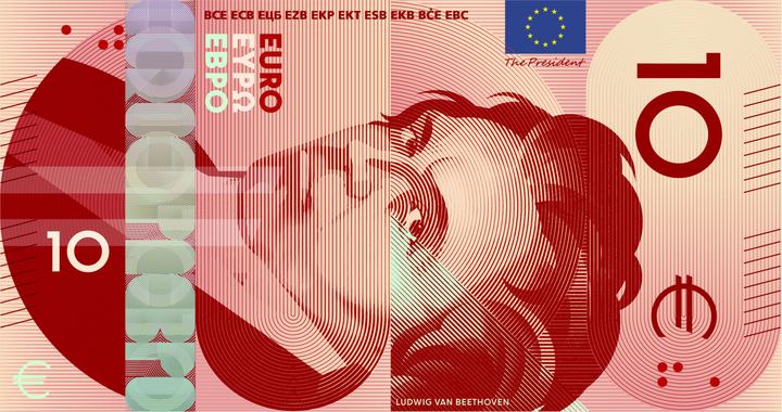 Designentwurf G (Rubio & del Amo und Cruz más Cruz): 10 Euro, Vorderseite