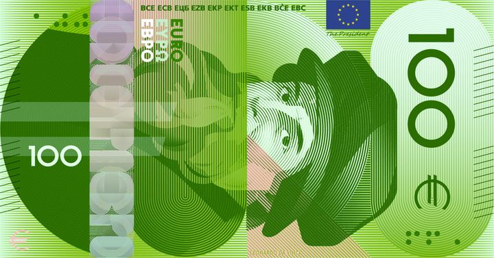 Designentwurf G (Rubio & del Amo und Cruz más Cruz): 100 Euro, Vorderseite