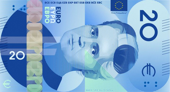 Designentwurf G (Rubio & del Amo und Cruz más Cruz): 20 Euro, Vorderseite