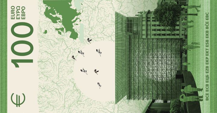 Designentwurf I (Isabelle Daëron): 100 Euro, Rückseite